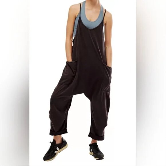 Free People FP Movement Hot Shot Jumpsuit Grey size L - Picture 1 of 7